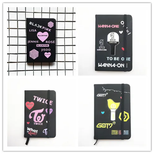 Blackpink Twice Got7 Wanna One Seventeen записная книжка из искусственной кожи, школьные принадлежности, записная книжка с героями мультфильмов, блокноты для заметок, подарок Kpop, новинка, K-pop