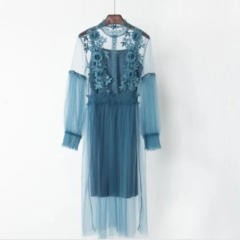 Женское кружевное плиссированное платье элегантное облегающее длинное с