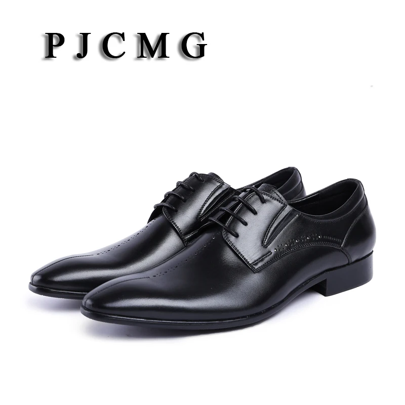 PJCMG/Новинка Высококачественная обувь из натуральной кожи цвет черный красный