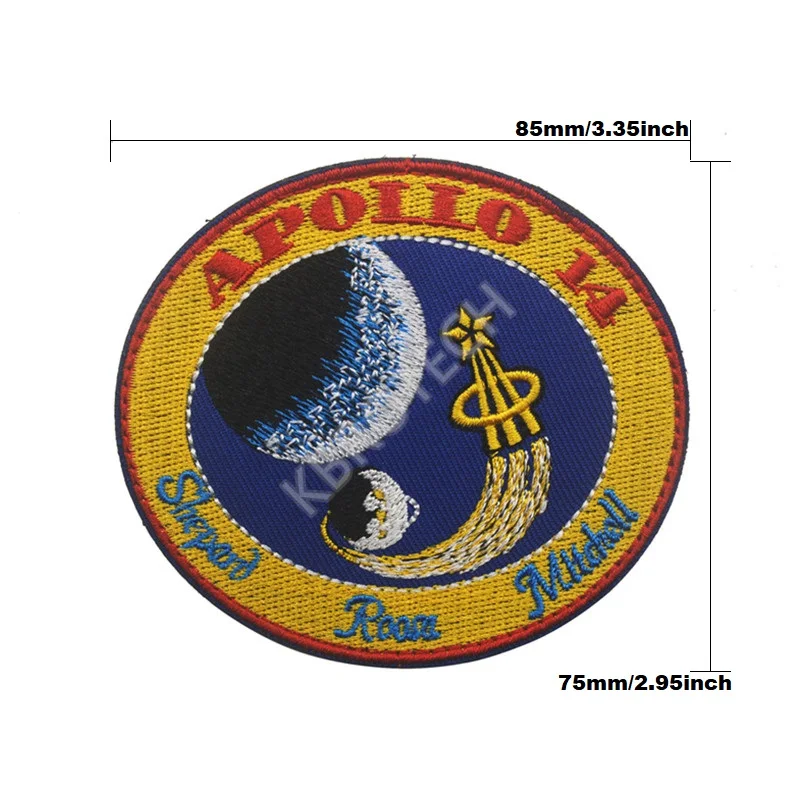 Apollo 14 Космическая разведка вышивка патч, вышитые патчи Военная Тактическая нарукавная повязка ткань наклейка аксессуары для одежды - Цвет: Apollo 14