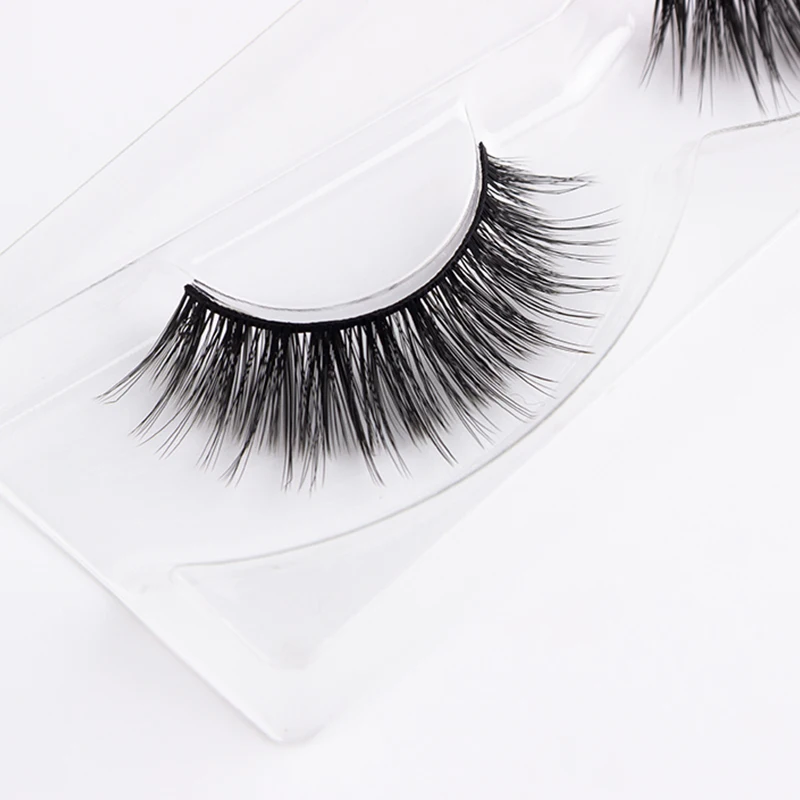 Накладные ресницы Anmor объемный натуральный норковый макияж Толстые с блестками