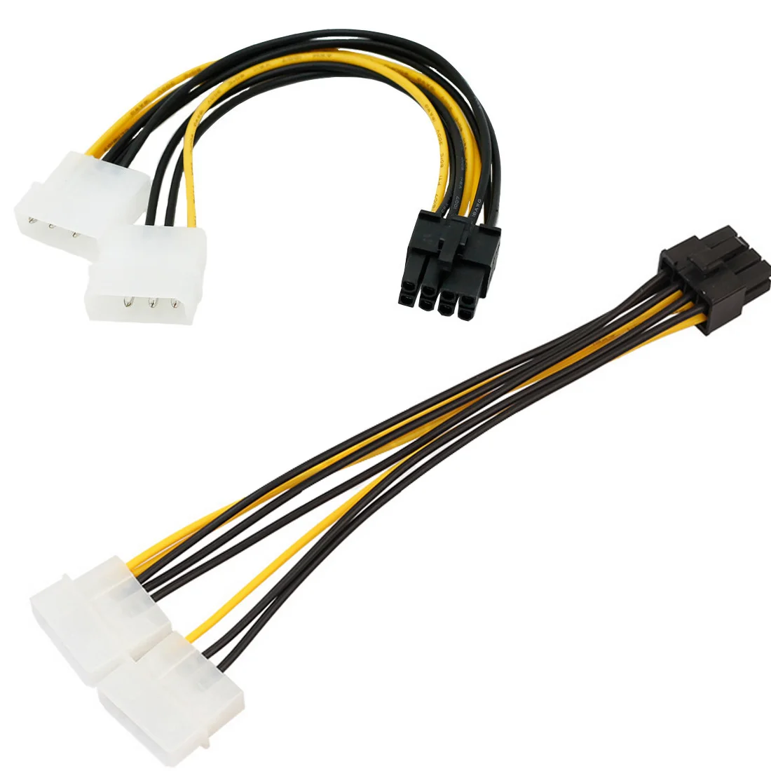 6 дюймов 2 x Molex 4 pin к 8 контактный PCI Express Видеокарта Pci e ATX PSU кабель преобразователя