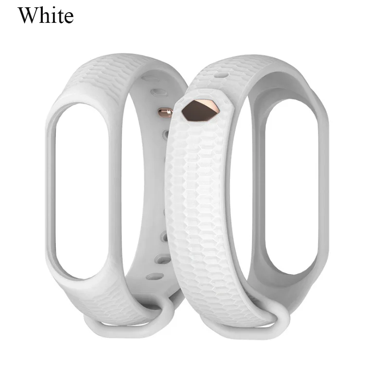 White Mi jobs mi band 3 ремешок силиконовый comfortalbe модный ремешок на запястье для Xiaomi mi Band 3 умные аксессуары mi band 3 ремни - Цвет: White