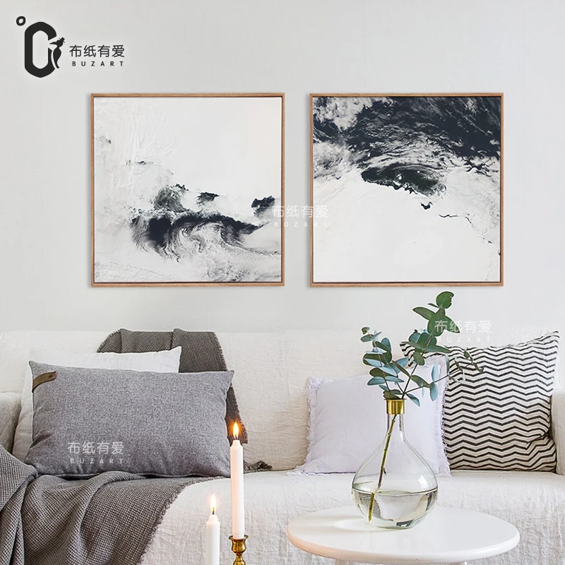 Rivers Black and white abstract oil painting canvas wall art poster prints home decor No Frame | Дом и сад