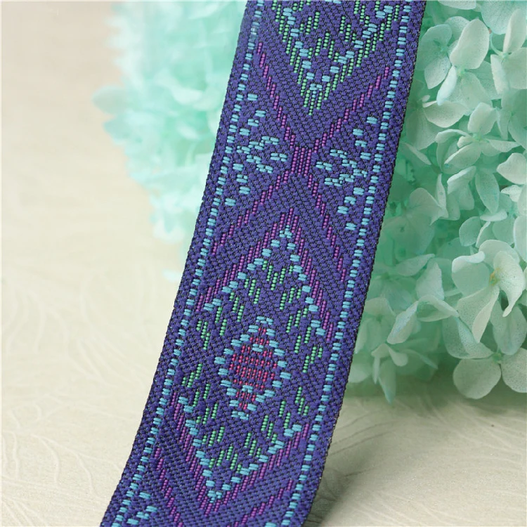 8 м/лот ширина 3 см этнический стиль Синий Алмаз решетки узор кружевная Одежда diy