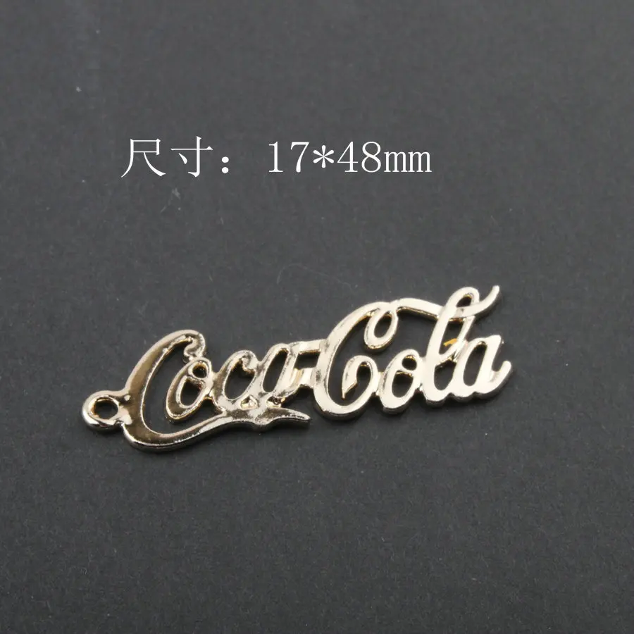 Gold 10 шт, модные карамельные цвета, краска, подвеска, крышка бутылки колы и слово, цинковый сплав, очаровательные ювелирные изделия, аксессуары для рукоделия, серьги, браслет - Окраска металла: Gold