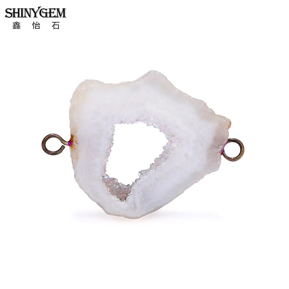 ShinyGem 6-7 мм белая Друза подвеска из минерального природного камня очаровательные