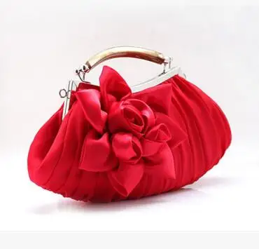Red LJT практичная сумка для ужина с цветами для невесты, Роскошная сумочка для свадьбы, многоцветная вечерняя сумочка, сумочка, модные вечерние клатчи с зажимом - Цвет: Red