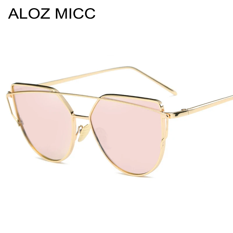 

ALOZ MICC Brand Designer Women Cat eye Sunglasses Classics Fashion Flat Mirror Sun Glasses Lady Eyewear UV400 Q371