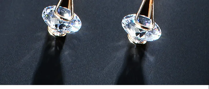 USTAR, длинные женские серьги в форме капли, 2.0ct AAA, круглая огранка, кубический цирконий, свадебные ювелирные изделия, серьги-гвоздики для женщин, brincos, подарок