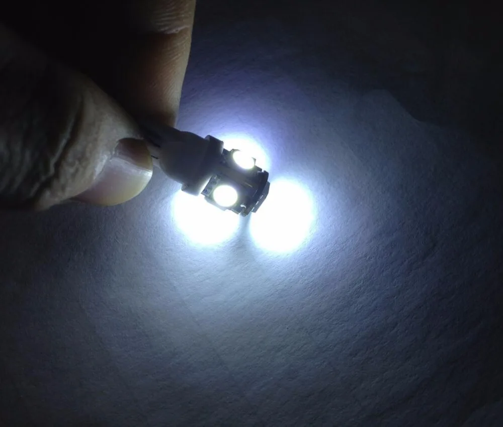 Safego 200 шт. T10 W5W 168 194 2825 5 SMD светодиодный светильник для салона автомобиля 5050 белый