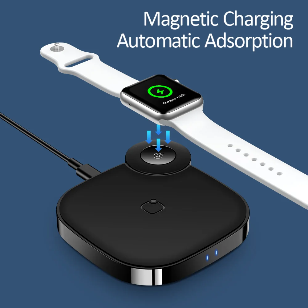 USAMS Wireless Charger for iPhone XS MAX XR 2 in 1 Fast Charging Panel Apple Watch 4/3/2/1 Series Portable | Мобильные телефоны и