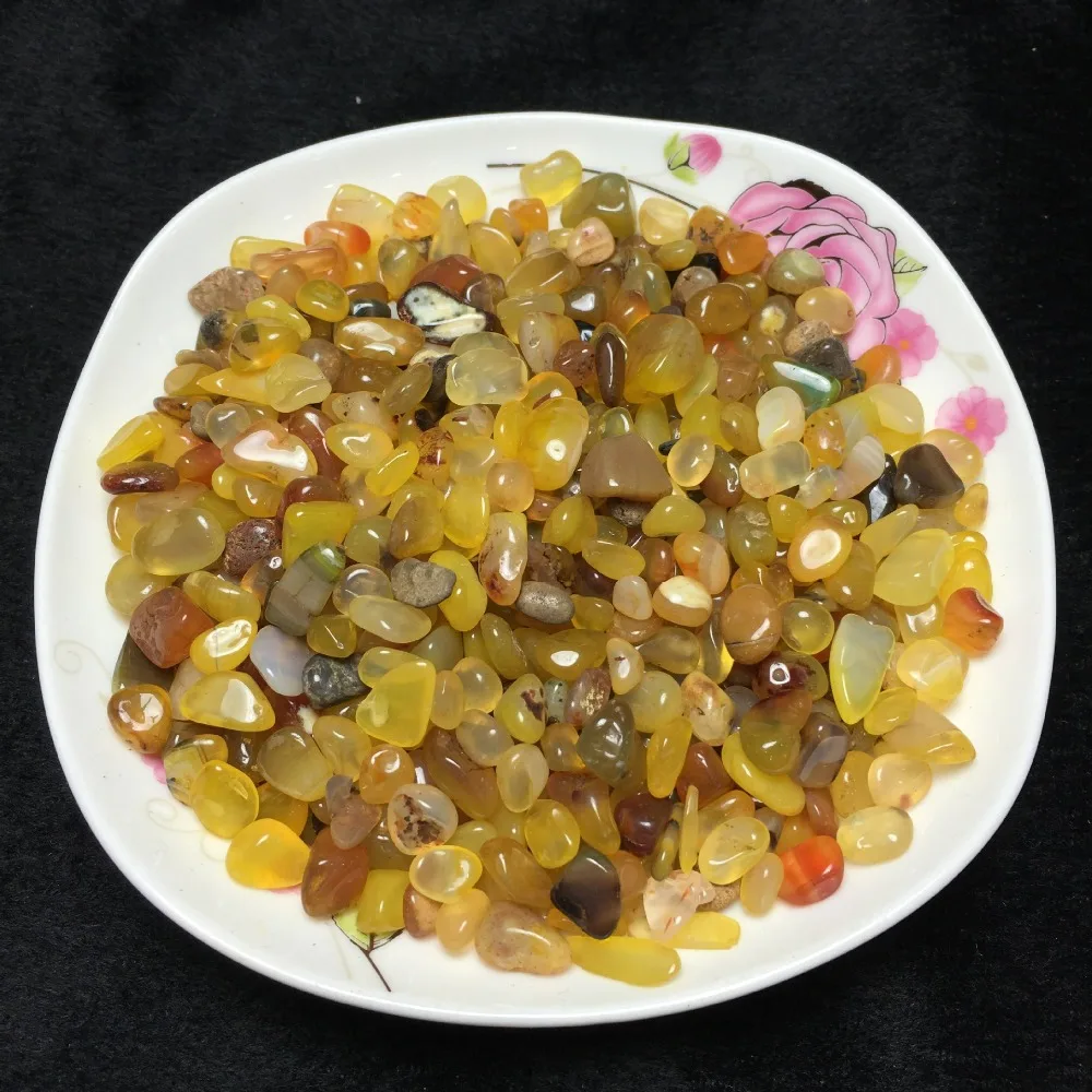 50 г натуральный желтый Агат полированный кристалл кварца гравий образец камня