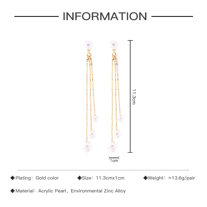 Женские серьги подвески в богемном стиле с длинным слоем имитация жемчуга