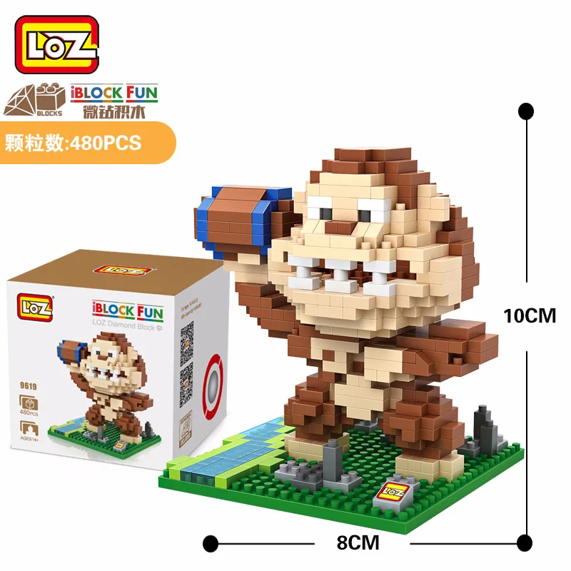 LOZ Diamant Blocs пиксели фигурку Jouets Loisirs King Kong Poupee Orang outan Animal Modele De Brique D'argile Assemblee|pixels