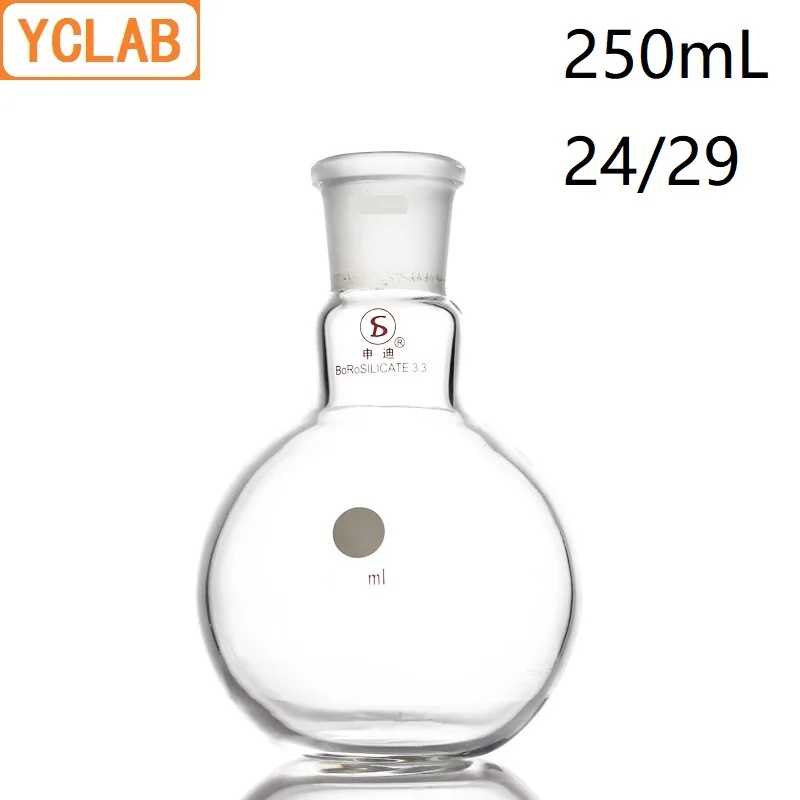 YCLAB 250 мл 24/29 кипящая фляга плоское дно боросиликатное стекло 3 стандартная