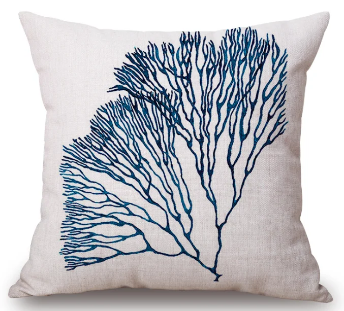 Синие морские водоросли свежие растения наволочка для тела льняные подушки