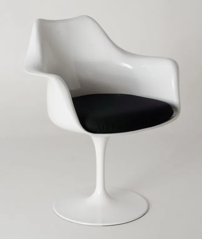 White Chair Black P Современные Дизайн классический Tulip кресло с Алюминий База поворотный Tulip Лофт, поворотный отеля исследование встречи макияж tulip стул - Цвет: White Chair Black P