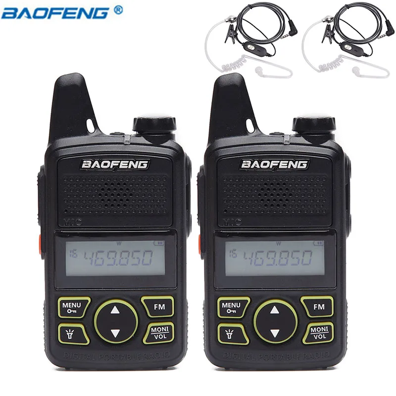 with Tube Headset 2 шт BAOFENG BF-T1, детская мини-рация, рация UHF 400-470 МГц, 20 каналов, портативная рация, CB радио, BAOFENG T1, КВ трансивер - Цвет: with Tube Headset
