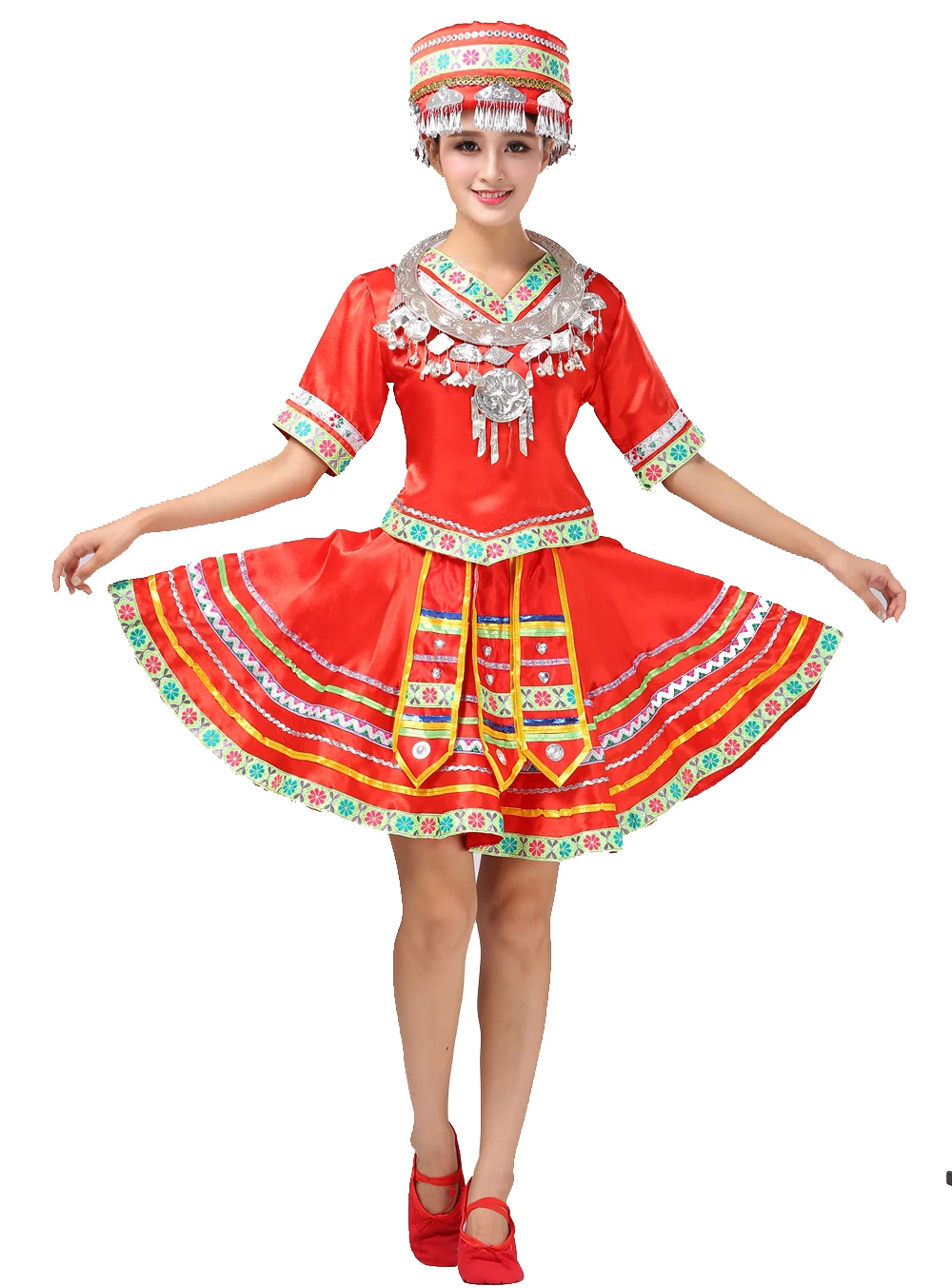 Женская одежда Мяо хмонг для взрослых Miao Hmong танцев на заказ китайского фолк