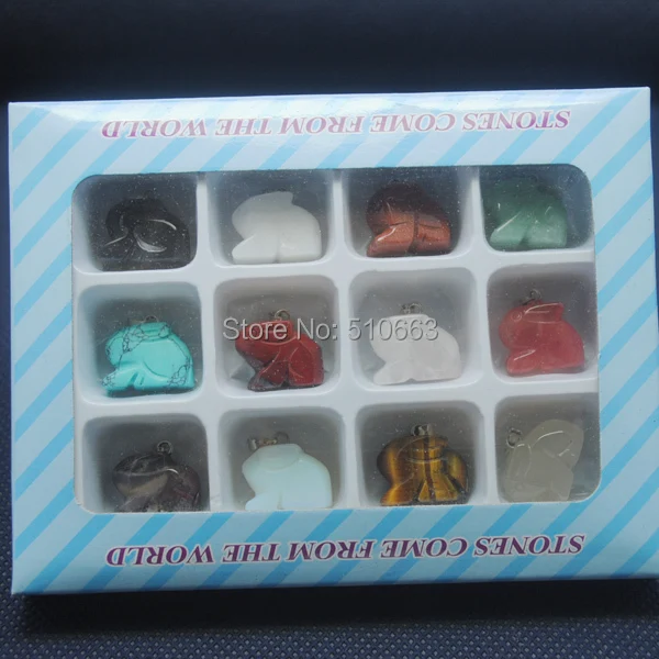 1 коробка = 12 шт./лот набор коробок из натурального камня в форме кролика для