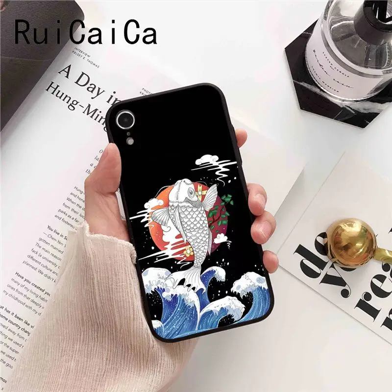 Ruicaica японский стиль аниме тисненый кран лиса Coque чехол для телефона iPhone 8 7 6 6S 6Plus 5