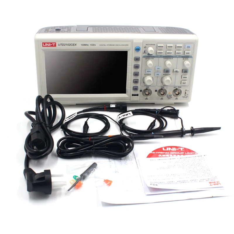 UNI-T UTD2102CEX цифровой осциллограф 100 МГц полоса пропускания с интерфейсом USB OTG 2 канала хранения Портативный осциллограф