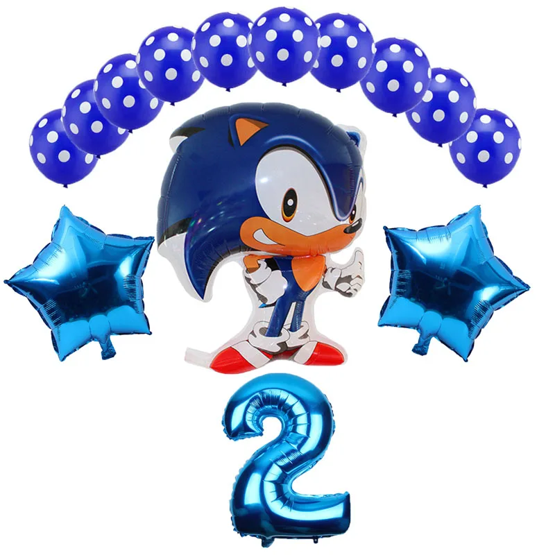 14 шт. sega Sonic the Hedgehog супер герой Двусторонняя Фольга шар вечерние латексные шары украшения поставки