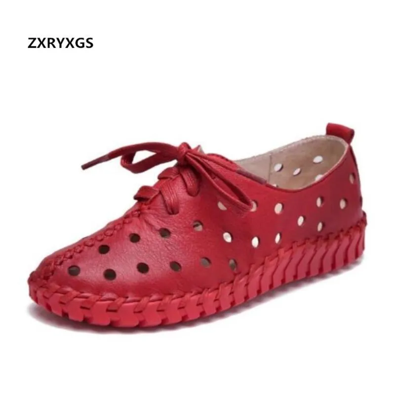 Сандалии женские из натуральной кожи мягкие удобные босоножки на плоской