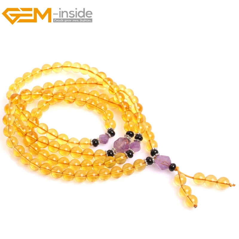 

Gem-Inside Natural Stone Zen Mala Buddhist Prayer Tibetan Rosary Beads Bodhi Beads Christian Prayer Beads For Women Men