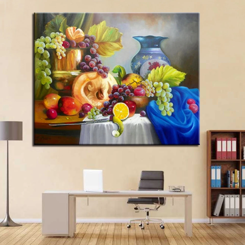 DIY по номерам масляные краски ing наборы окрашивание краски фрукты и фарфор рамки современный дом декоративные модульные настенные художественные картины