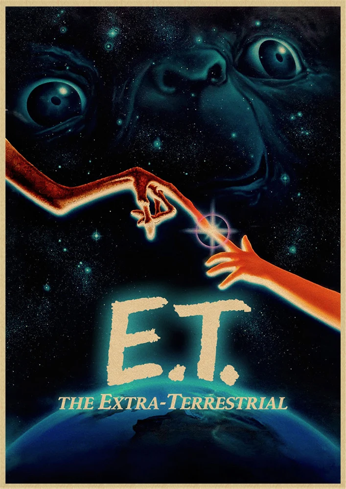 E T экстра-наземная научная фантастика, мультяшная домашняя мебель, украшение из крафт-фильма, Ретро плакат, рисунок, наклейки на стену - Цвет: Прозрачный