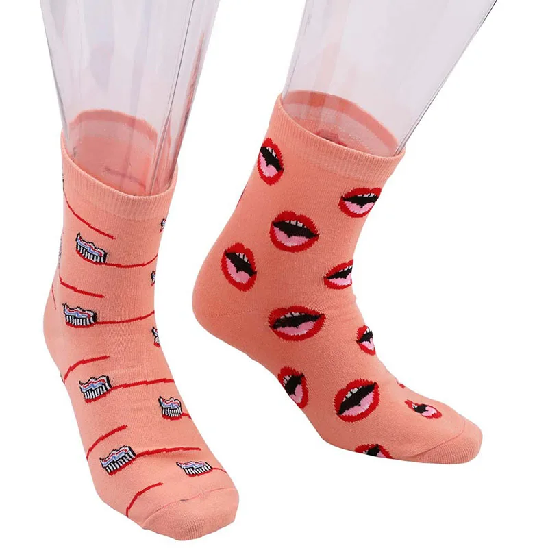 Милый мультфильм забавные Женские носочки Творческий Harajuku Sokken Kawaii принт женские носки японский Calcetines Mujer Skarpetki Meais