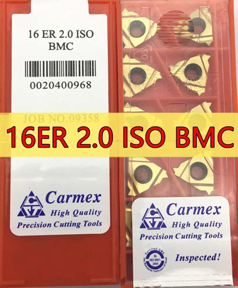 16ER 2 0 ISO BMC 10 шт./компл. Carmex CNC внутренняя резьба карбида вставки обработки стали