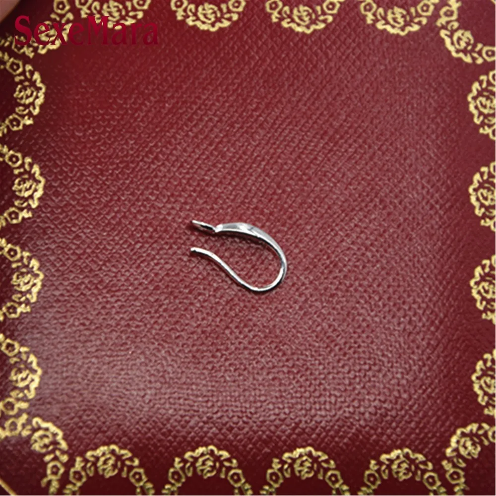 Free Wholesale 100PCS Jewelry Findings Genuine Solid 925 Sterling Silver Earring Smooth Hook Ear Wires For Design DIY Crystal CZ |