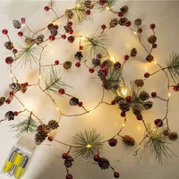 2 3m led christmas string light snowball pine cone star fairy light holiday wedding room garland decoration battery string lamp