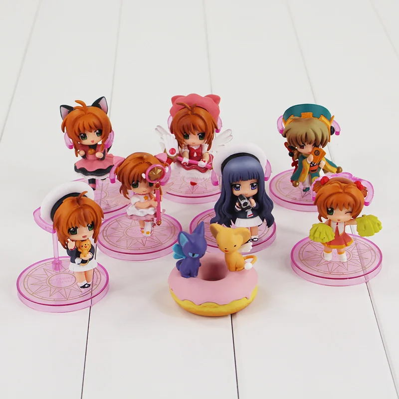 Anime Card Captor Sakura PVC Figures Toys Kinomoto Daidouji Tomoyo Li Syaoran Kero Birthday Gift For Girl 8pcs/lot | Игрушки и хобби