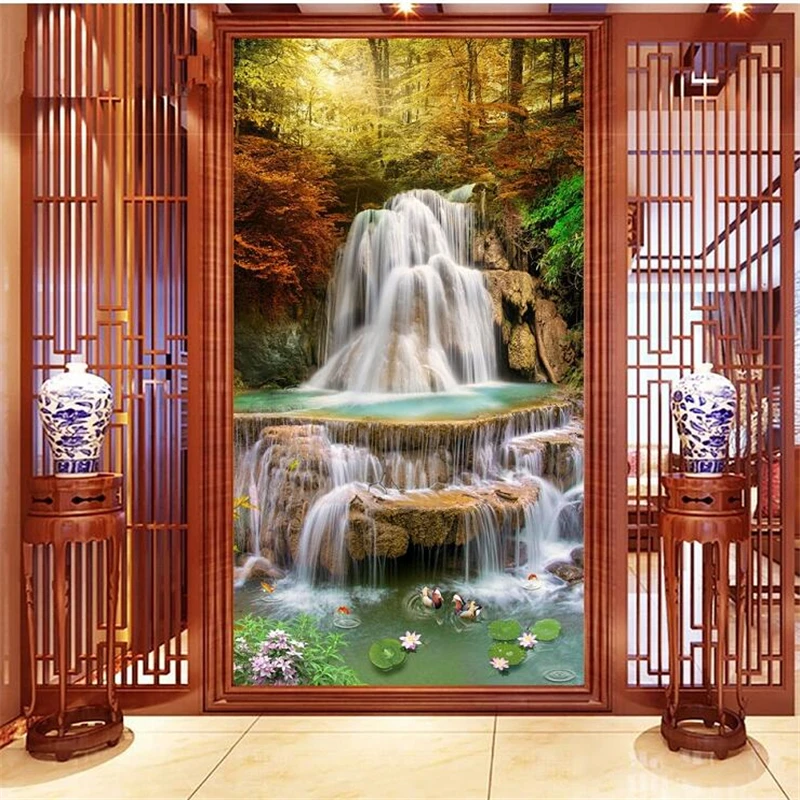 Пользовательские фотообои wellyu 3d Настенные обои золотой кленовый лист лес