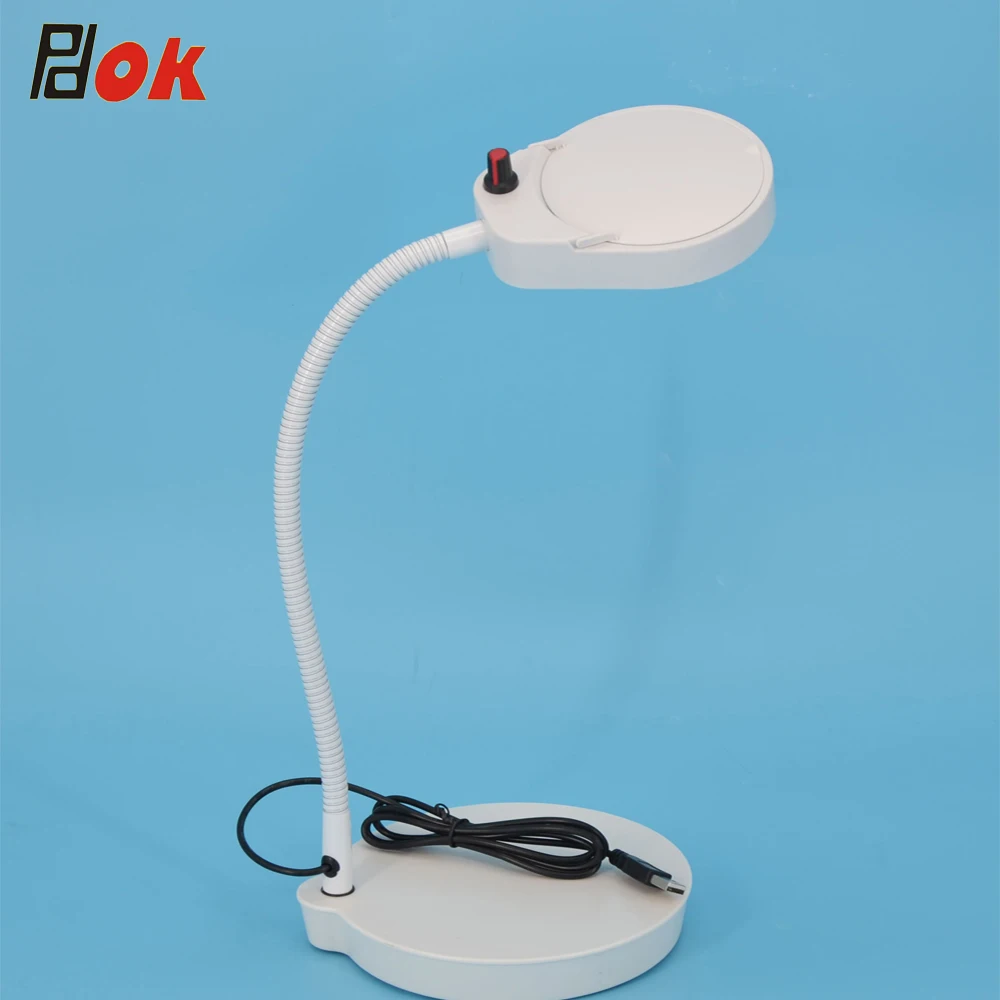 

8x15x 3x10x 5x 100mm Lens Table Led Light Adjustable Magnifier Lamp with Flexible Metal Hose for Nail and Embroidery Magnify