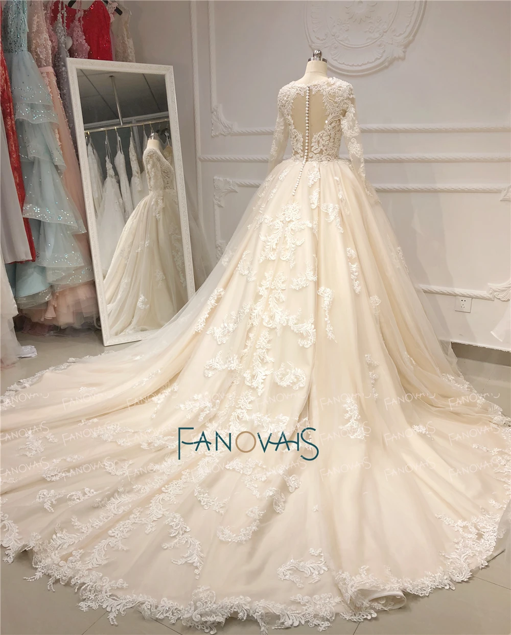 Элегантные Свадебные платья с длинным рукавом бальное платье треугольным