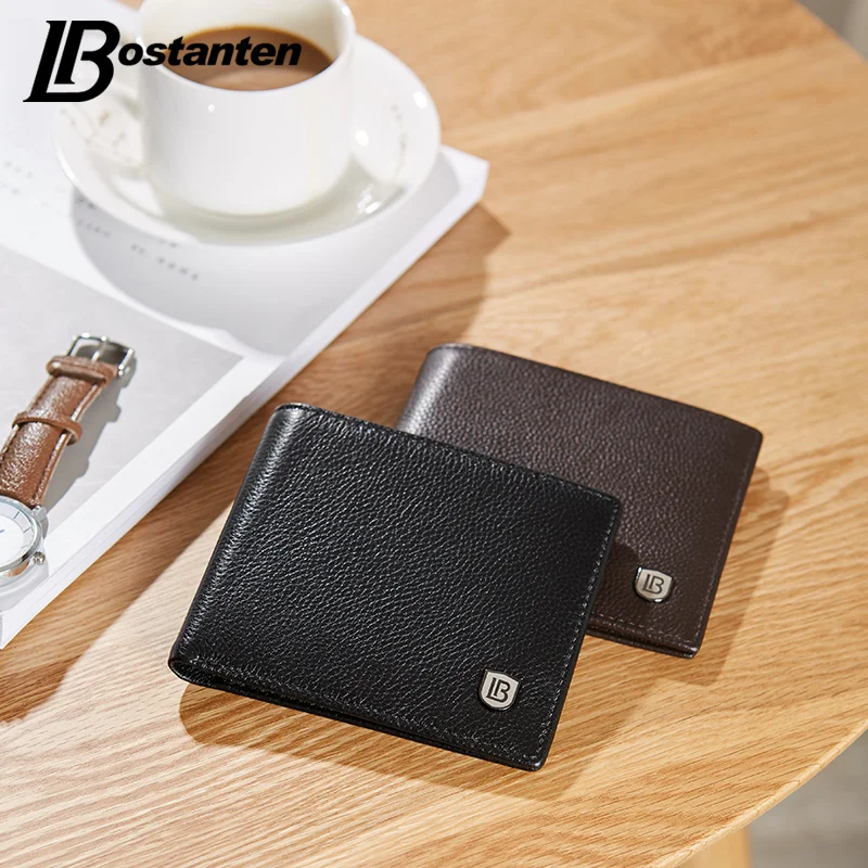 Мужские кошельки из натуральной кожи bolanten, RFID, с коробкой, короткий кошелек, винтажный Роскошный кошелек ручной работы, мужской топ из коровьей кожи, чехол для денег