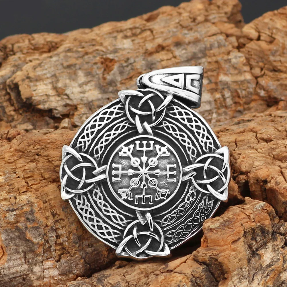 Viking Nordic языческих амулет с узелком нержавеющая сталь щит ожерелье ювелирные