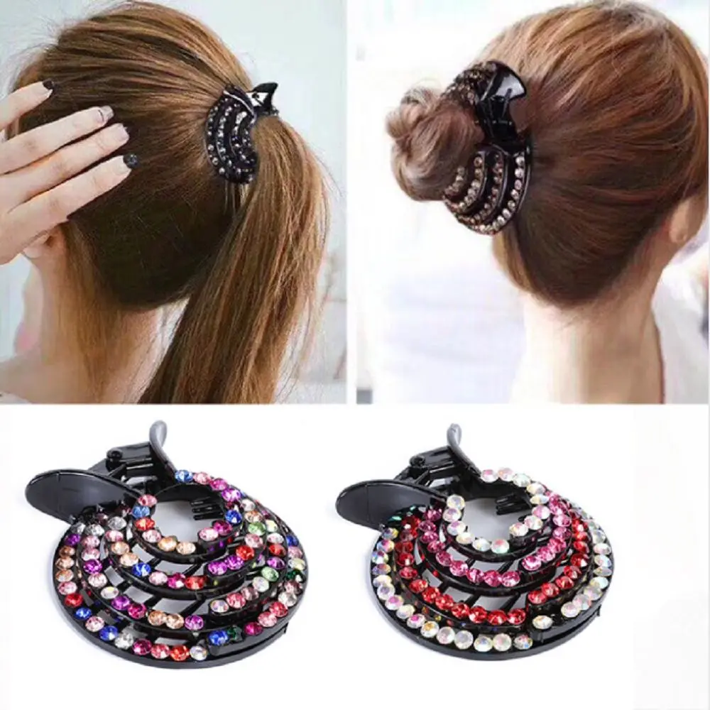 

2020 Новый с украшением в виде кристаллов «Птичье гнездо»; Прическа хвостик; Ярмарка Краб Волосы на заколках прическа 'заколка для волос, стра...