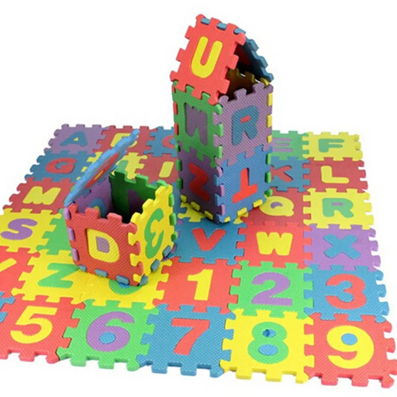 

36pcs EVA Puzzle Children Mini EVA Foam Alphabet Letters Numbers Floor Soft Baby Play Mat 3d Puzzle Kids Educational Toys