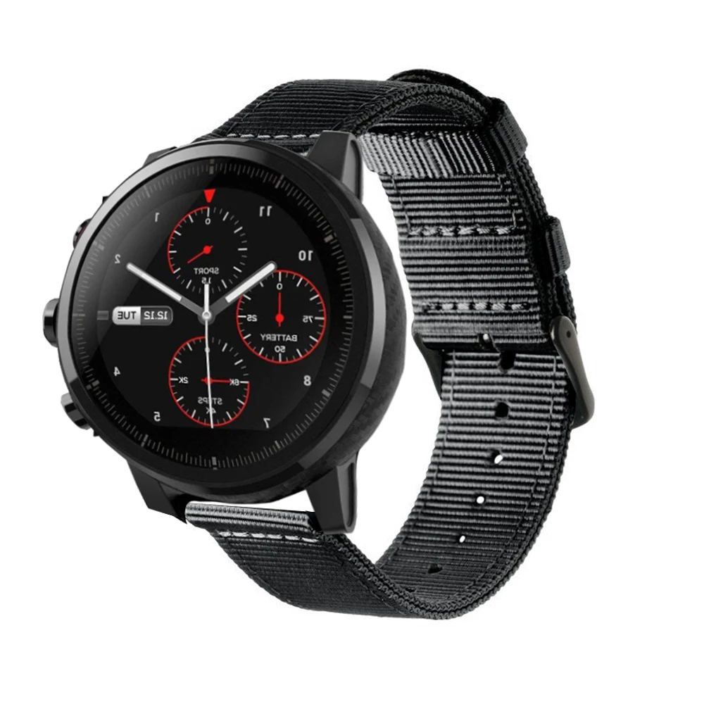 DKPLNT водонепроницаемый нейлоновый браслет для оригинальных Xiaomi Huami Amazfit Stratos 2 2th pace ремешок для Amazfit Pace браслет