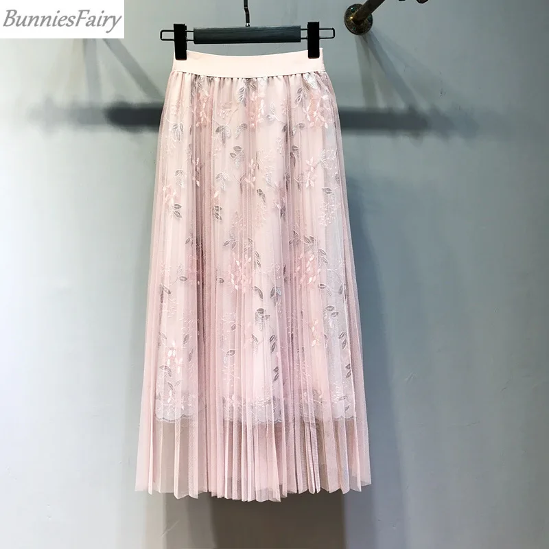 BunniesFairy 2019 летняя Новинка женская фирменная длинная юбка средней длины с