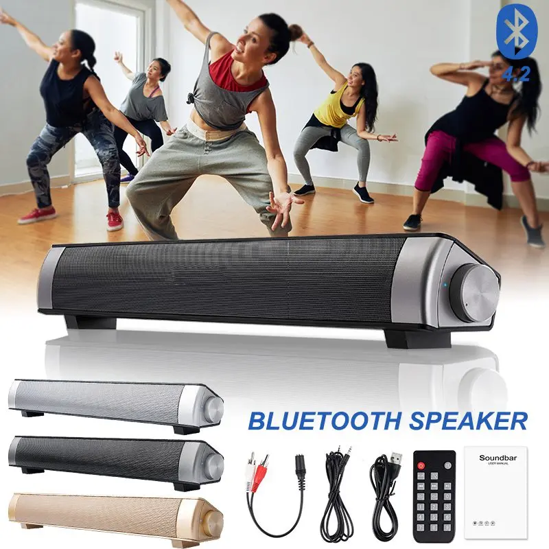 VTIN TOP Wireless Bluetooth Speaker 4.2 SoundBar Remote Control TF Card TV Cellphone Tablet Surround Sound System | Электроника