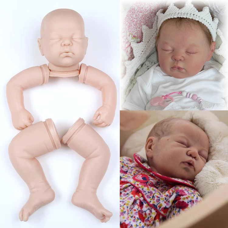 

2018 new 19 inch Reborn Baby Doll Kit Silicone Vinyl soft Head 3/4 Arms Full Legs For Make Reborn Babies Dolls Accessories