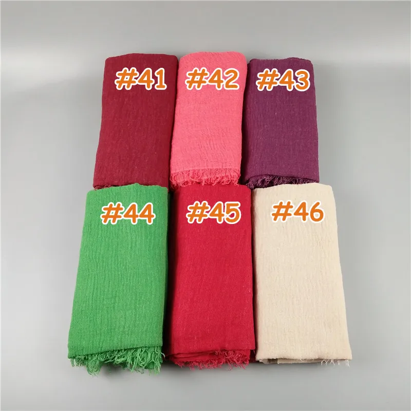H8 10 шт Crinkled хиджаб шарф со складками пузырь хлопковая вискоза Crinkle шаль без