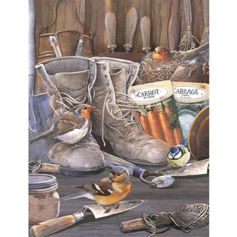 

Diamond Embroidery Cross Stitch Cowboy Boots And Bird 5D DIY Diamond Painting Home Decor Needlework Gift Paintings